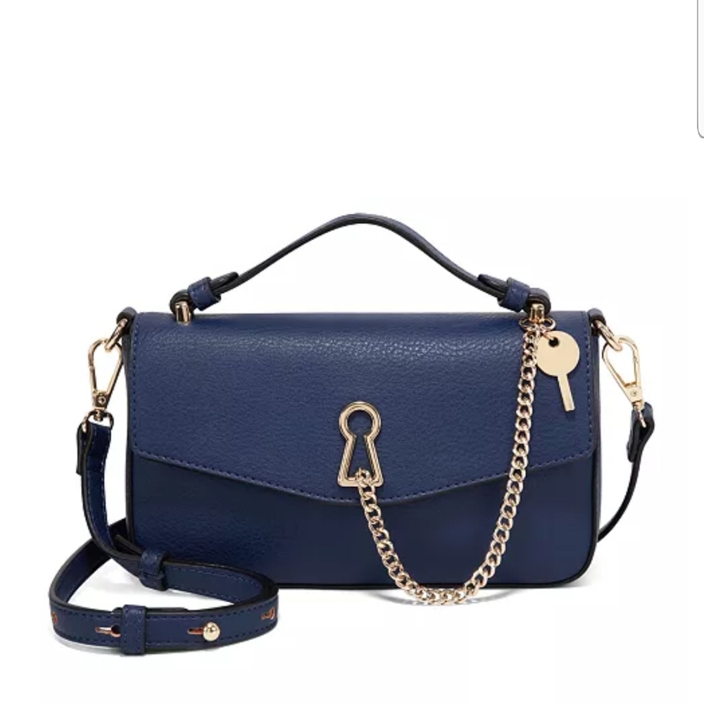 INC Key Baguette Purse in Sapphire Blue